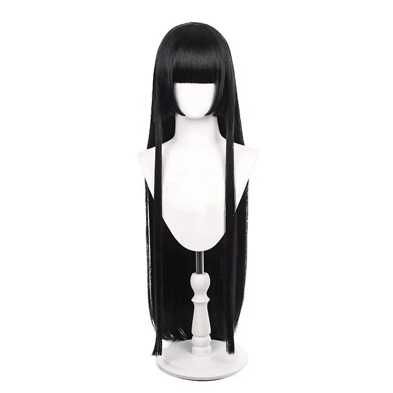 Wholesale Kakegurui Jabami Yumeko Wig Cosplay 100cm Long  Black Straight Synthetic Anime Halloween Party Cosplay Wig