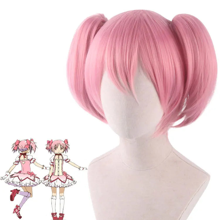 Ainizi Short pink Synthetic Heat Resistant Wigs Kaname Madoka Cosplay Wigs From Japanese Anime Madoka Magica