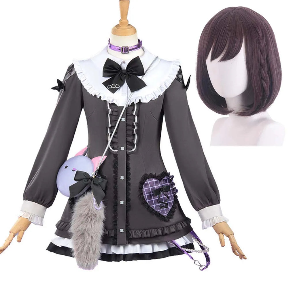 Game PJSK 25 Shinonome Ena Cosplay  Gray Lolita Dress Costume or Wig GAHC-015