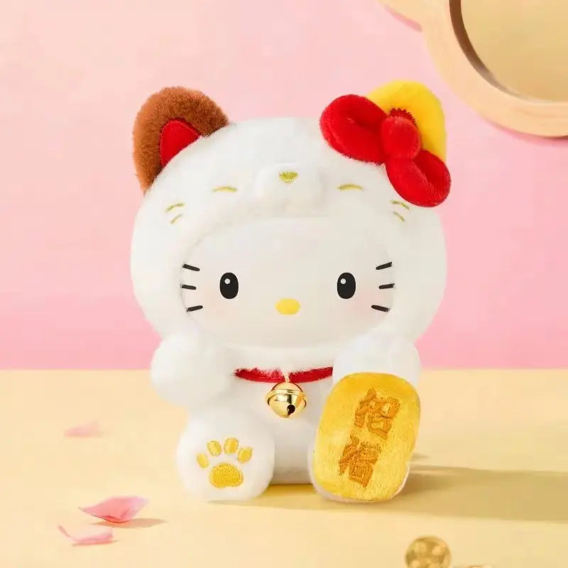 TOPTOY Lucky Cat Series Animal-Themed Blind Box Fashion Decoration Desktop Ornament PVC Face Plush Toy Mystery Box