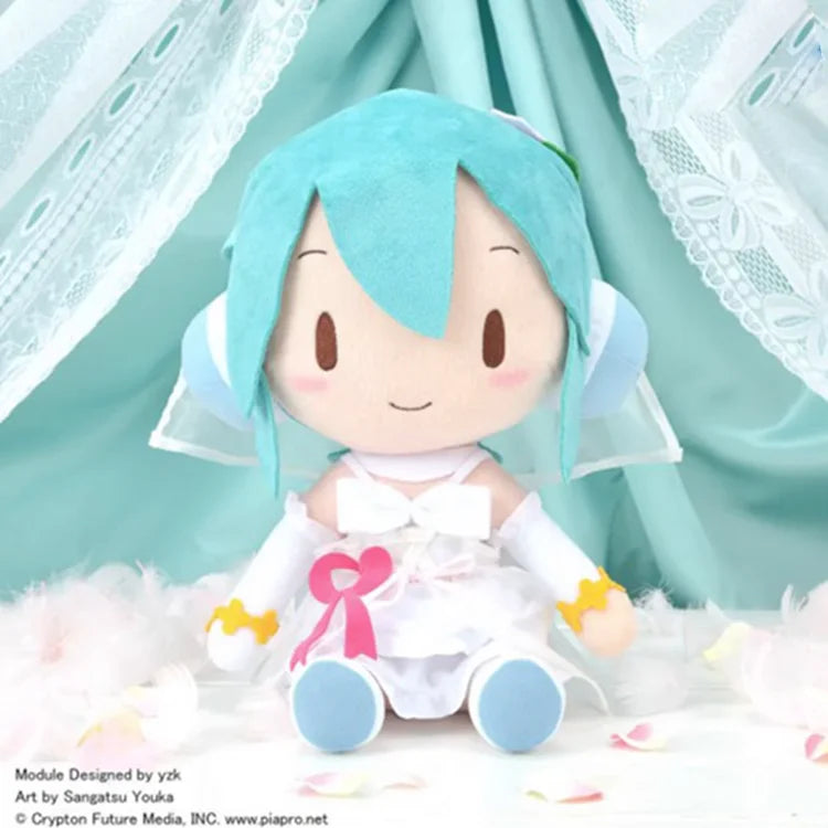 Wholesale Miku Fuwa Petit Wedding Dress Ver 27cm Sitting Plush Doll Authentic Genuine Original PP Cotton Soft Stuffed Toy Gift