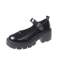 2026 New Japanese Style Women Round Toe Platform Black PU Leather Student Cosplay Daily Fashion Shoes