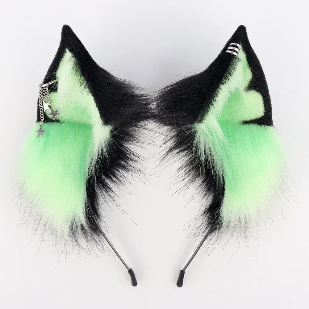 Handmade Plush Fox Ear Headband Realistic Animal Ear Hair Accessory for Comic Con & Other Festival Gifts