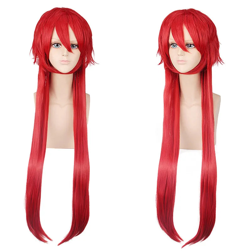 Zhu Shengda Red Upturned and Straight Hair Greer High-temperature Silk Factory Direct Sale Anime Wig 028