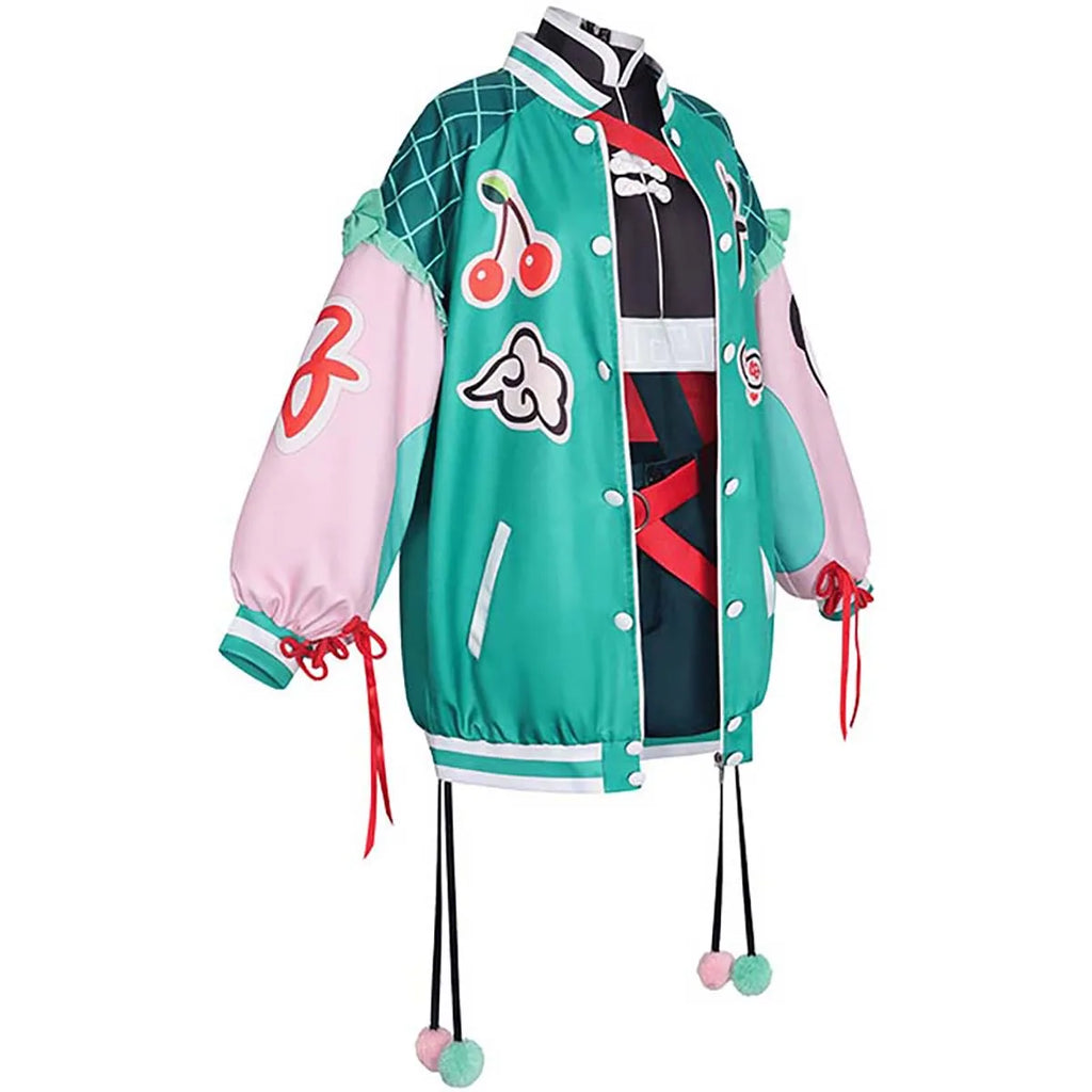 Adult Women Hao Deco27 PJSK Cosplay Green Costume or Wig IDOL-001