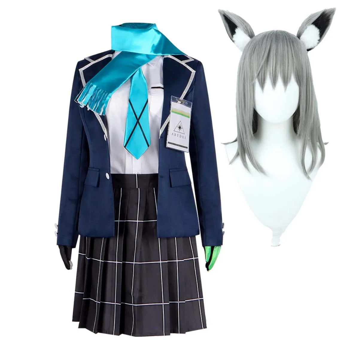 Anime Roleplay Party Costume Prop Blue Archive Shiroko Sunaookami Cosplay Wig With Ear GAHC-026