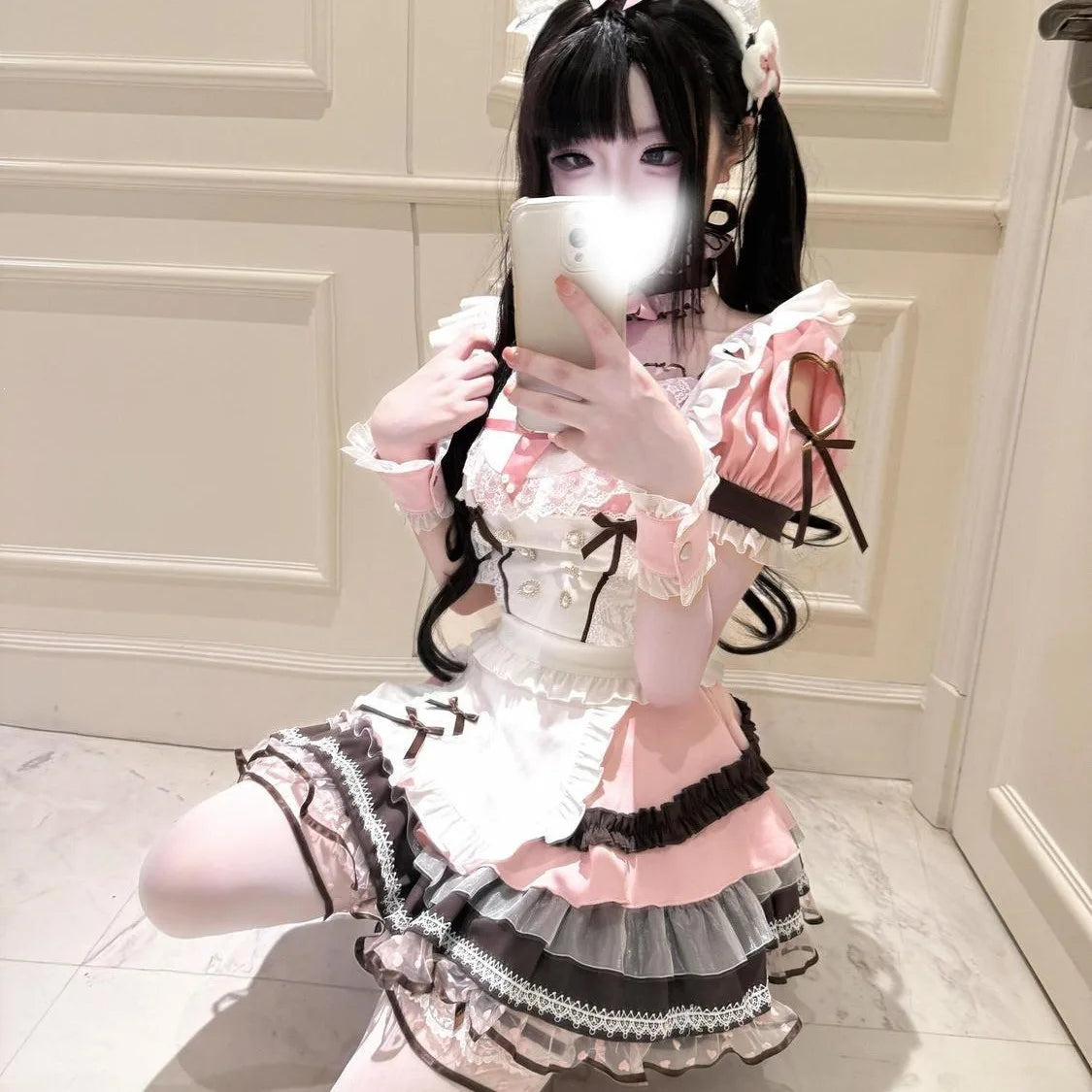 Summer New Arrival Sweet Designer Lace Patchwork Dress Bow Apron-Style Waist-Cinching Two-Piece Set Flatters Figure Dress