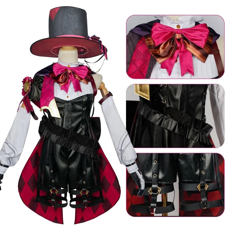 High Quality Wholesale Lyney Costume Uniform Cloth Halloween Party Genshin Impact Anime Cosplay Costume for Girls
