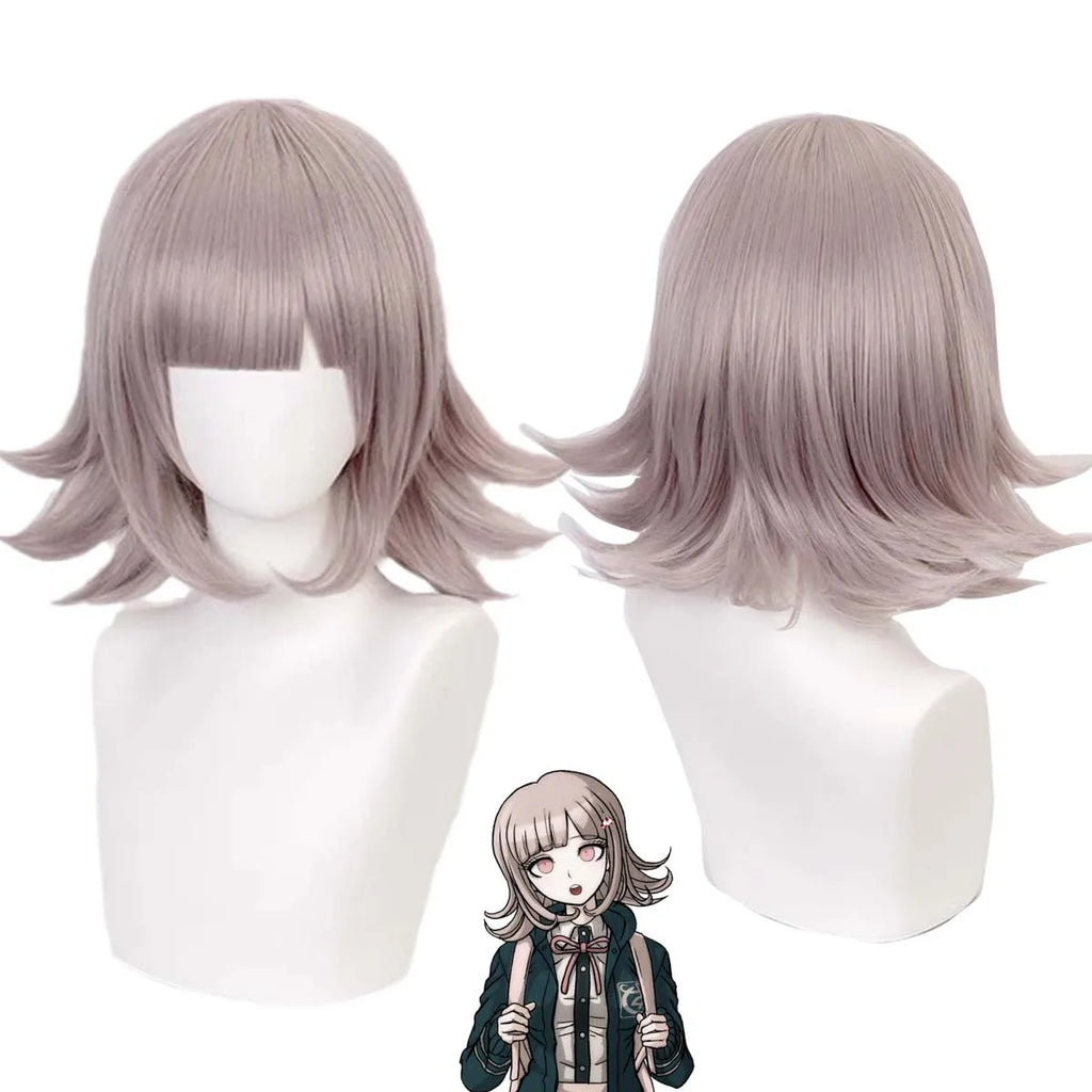 Anime Super Dangan Ronpa Cosplay Nanami ChiaK Short Layered Brown Hair Wig GAHC-011