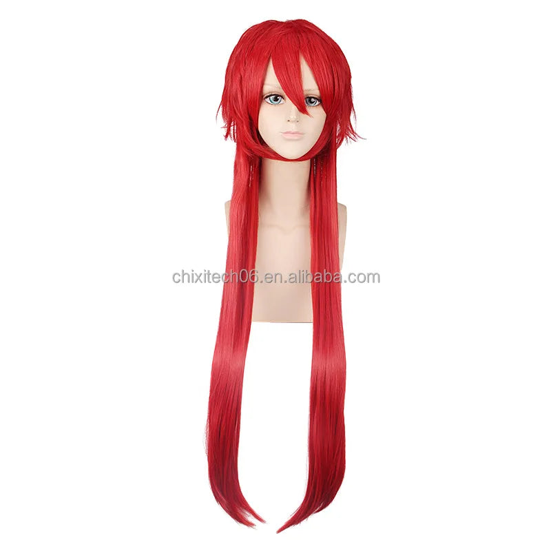 Zhu Shengda Red Upturned and Straight Hair Greer High-temperature Silk Factory Direct Sale Anime Wig 028