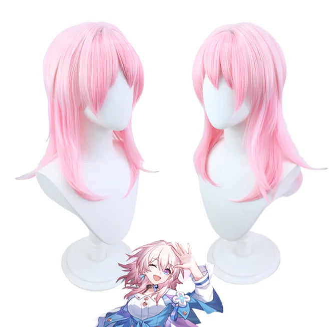 March 7th Cosplay Costume Big Size March 7th Dress Wig Role Play Lolita Outfits for Comic Con