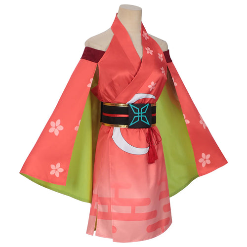 2026 Anime Style Printed Polyester Cosplay Costume Set Kimono Inspired Character Outfit Adults Stage Performance Wear