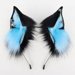 Handmade Plush Fox Ear Headband Realistic Animal Ear Hair Accessory for Comic Con & Other Festival Gifts
