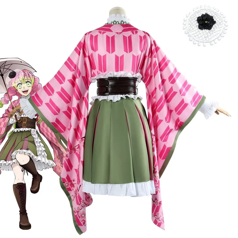Wholesale Demon Slayer Anime High Quality Lolita Maid Uniform Outfit Halloween Party Kanroji Mitsuri Cosplay Costume