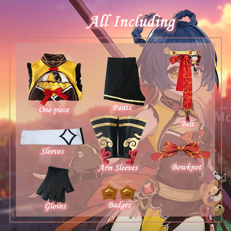 High Quality Wholesale Xiangling Costume Uniform Cloth Halloween Party Genshin Impact Cosplay Costume for Party