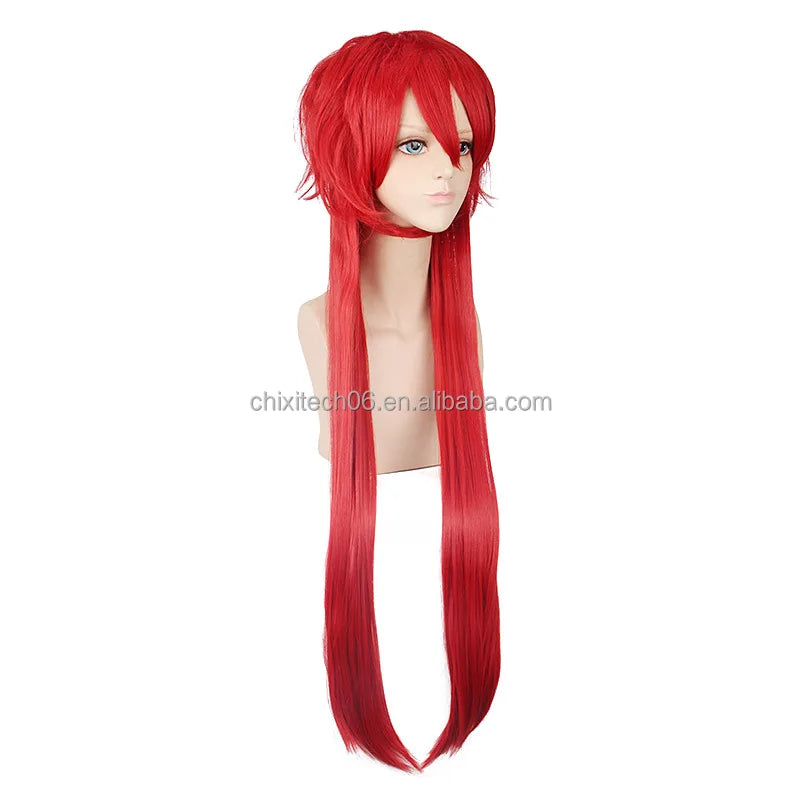 Zhu Shengda Red Upturned and Straight Hair Greer High-temperature Silk Factory Direct Sale Anime Wig 028