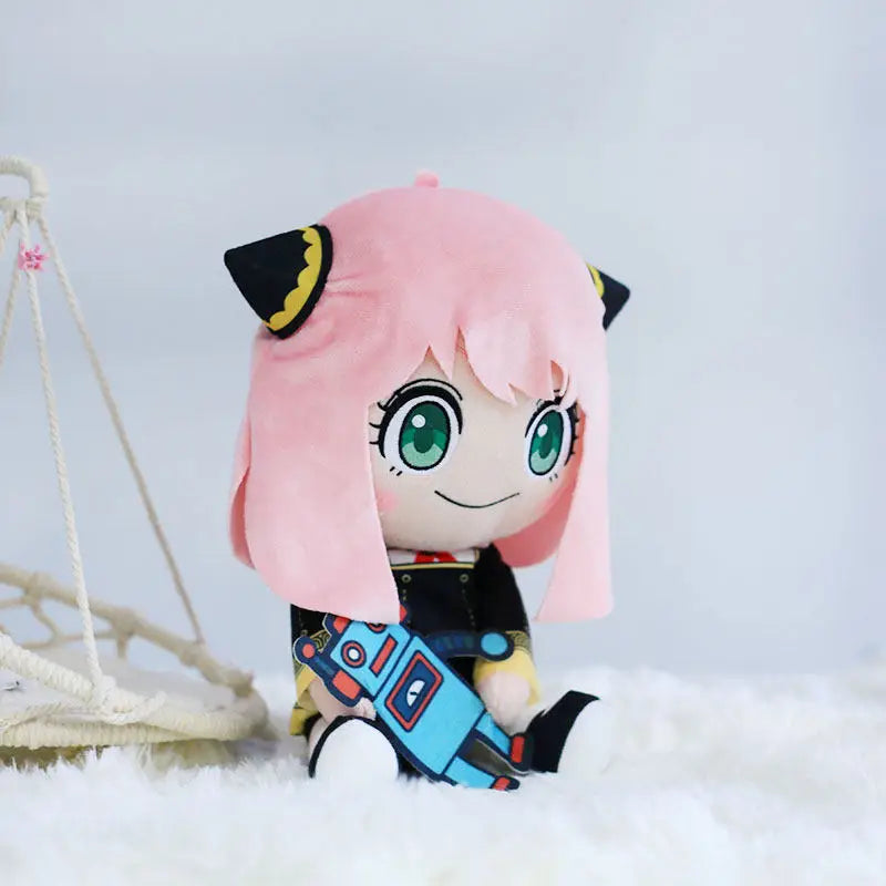 Wholesale Official Anya Forger With Robot Toy Sitting Plush Doll Soft PP Cotton Stuffed Toy for Spy Family Anime Fans Gifts