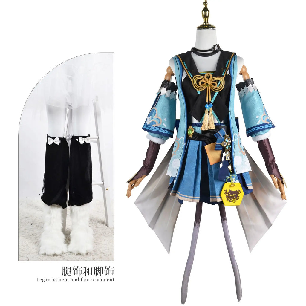 Genshin Impact Costume Cosplay Ears Tails Suit Women Wig Game Cat Halloween Carnival Party Outfit