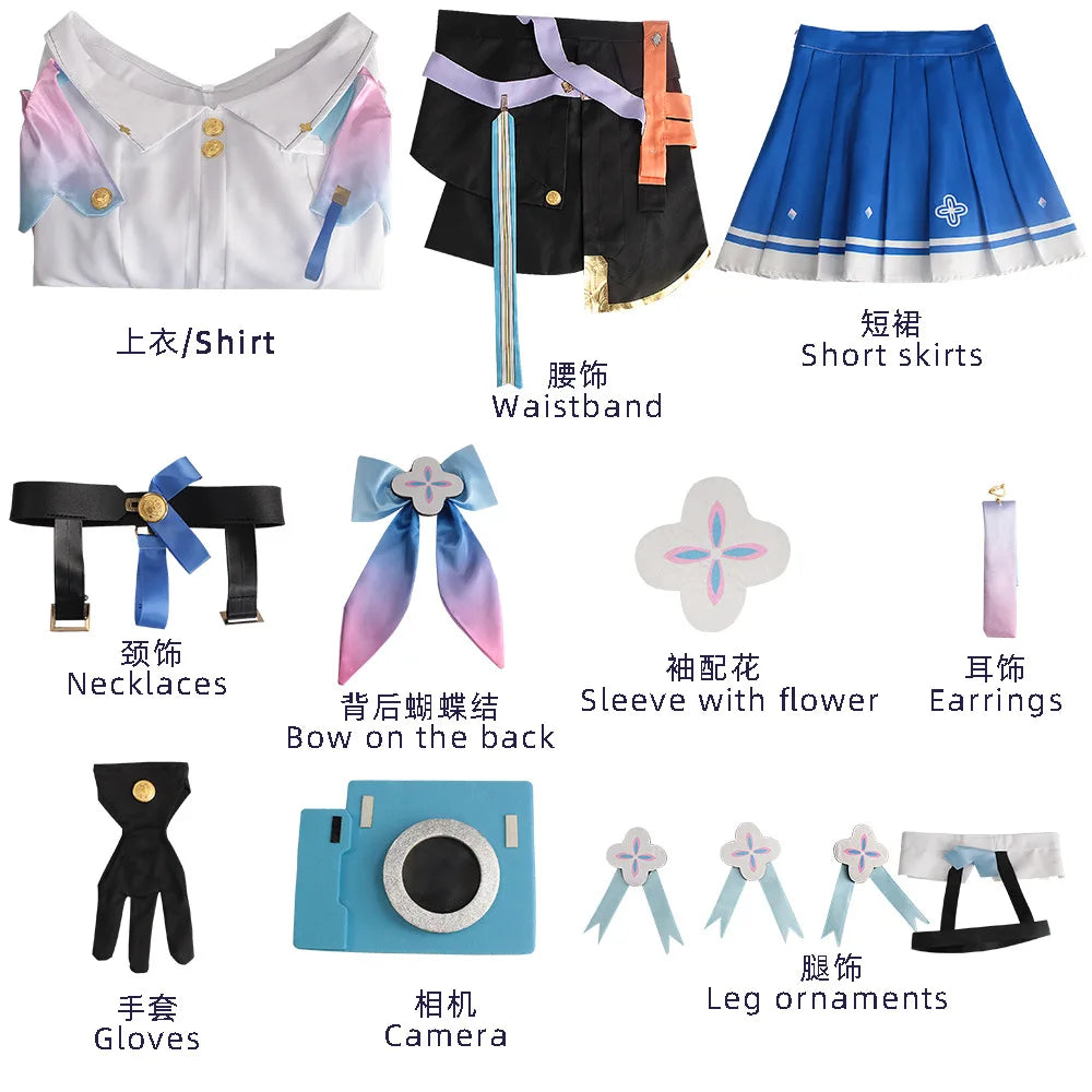 March 7th Cosplay Costume Big Size March 7th Dress Wig Role Play Lolita Outfits for Comic Con