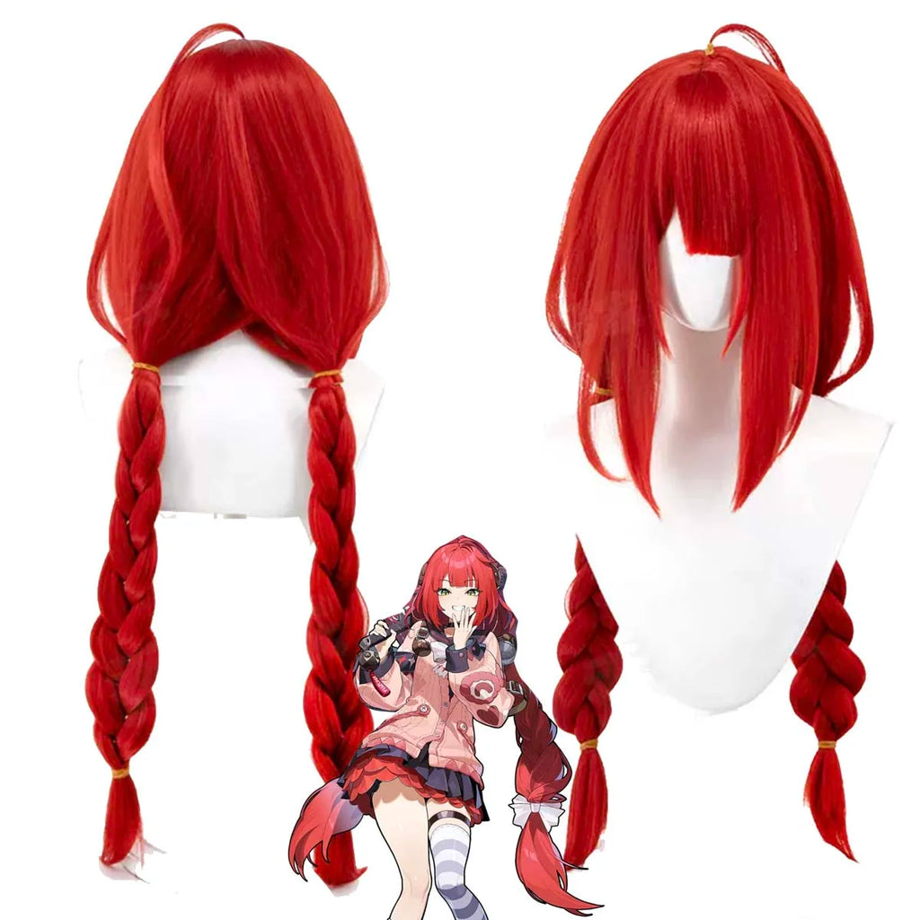 Women Halloween Party Clothing Game Zenless Zone Zero Ukinami Yuzuha Cosplay Costume or Red Wig GAHC-030