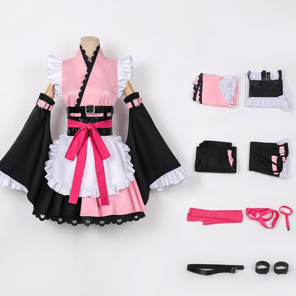 2026 Anime Style Printed Polyester Cosplay Costume Set Kimono Inspired Character Outfit Adults Stage Performance Wear