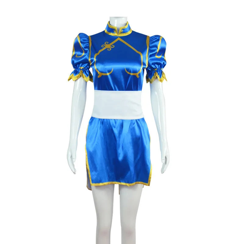 Cosplay Cheongsam Halloween Sexy Bracelet Headwear Chunli Costume Street Fighter Set