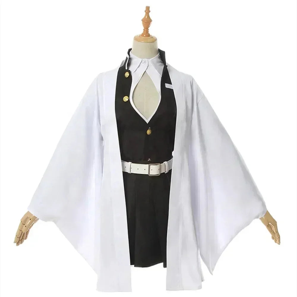 New Anime Kanroji Mitsuri Cosplay Kimetsu No Yaiba Costume Kimono Uniform Clothes Props Set