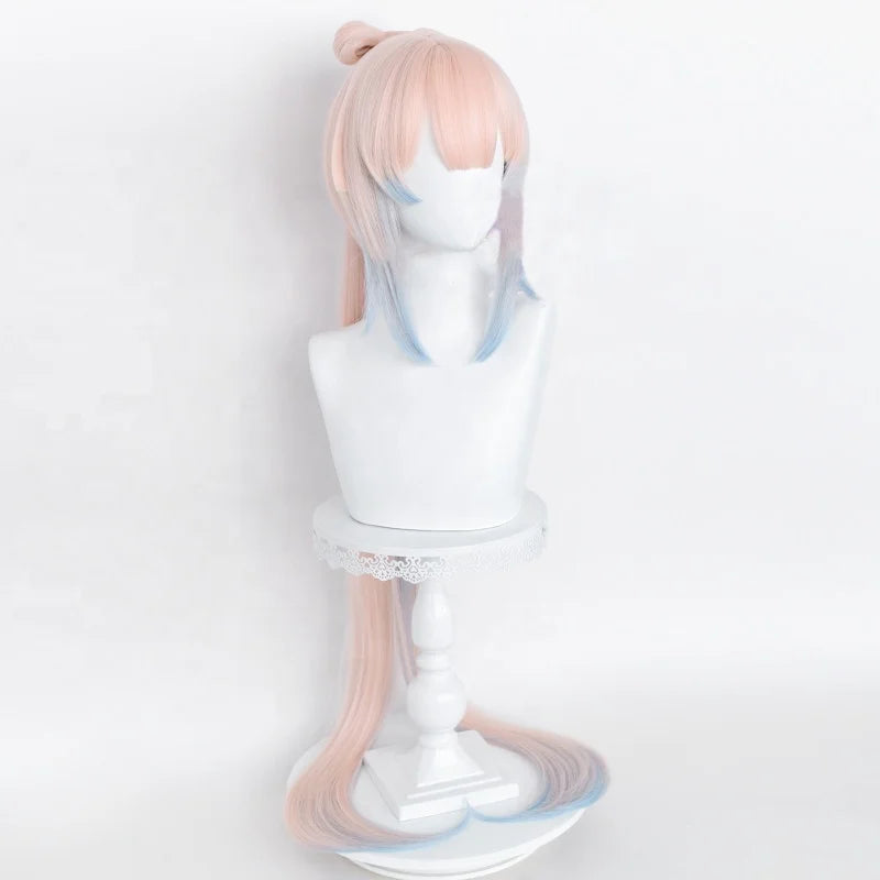 Wholesale Genshin Impact Wig Sangonomiya Kokomi Peluca Synthetoc Anime Cosplay Hair Wigs Mixed Long Straight 120cm Pink 1PC
