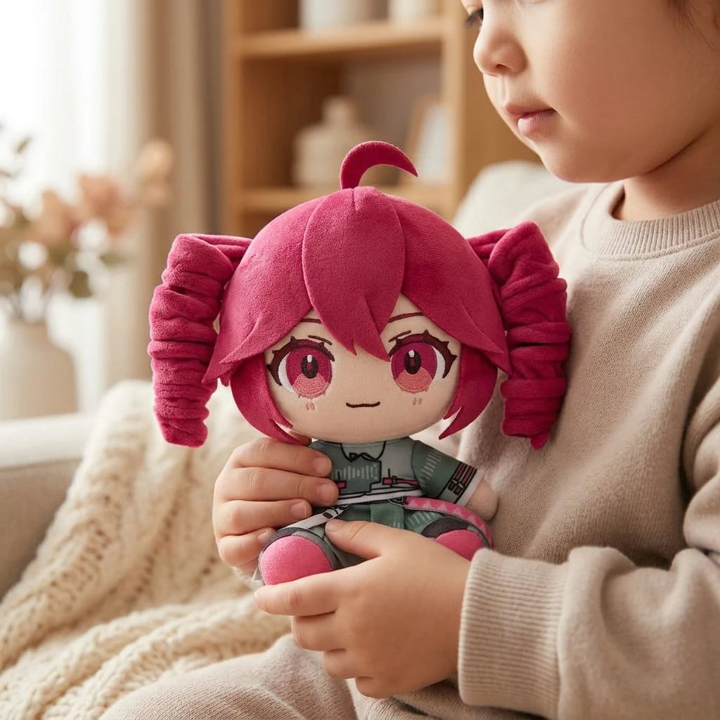 Cross-border Explosions Wholesale 20cm Polyester Kasane Teto Anime Accented ACG Plush Fun Accompanying Emotional Doll Kids