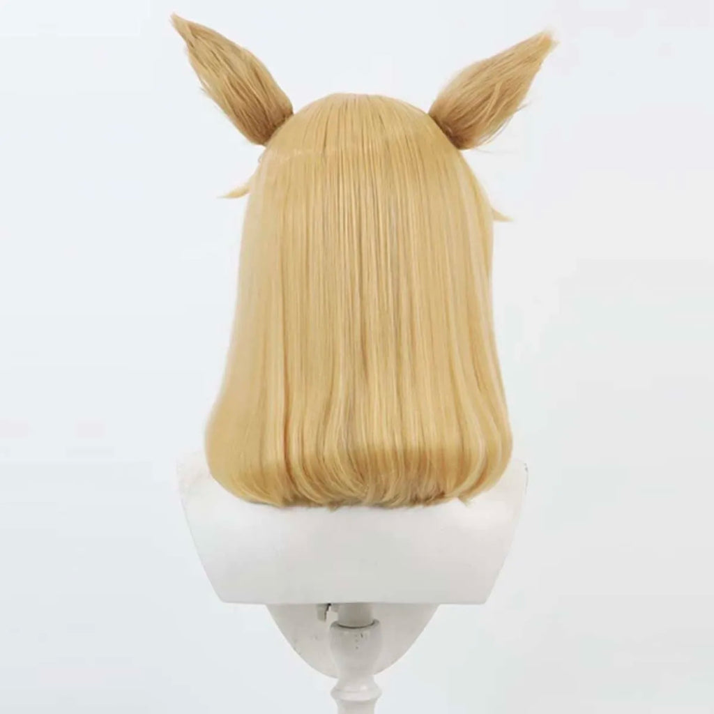 Women Game Touhou Project Cosplay Kudamaki Tsukasa Blonde Heat Resistant Hair Wig With Ear GAHC-070