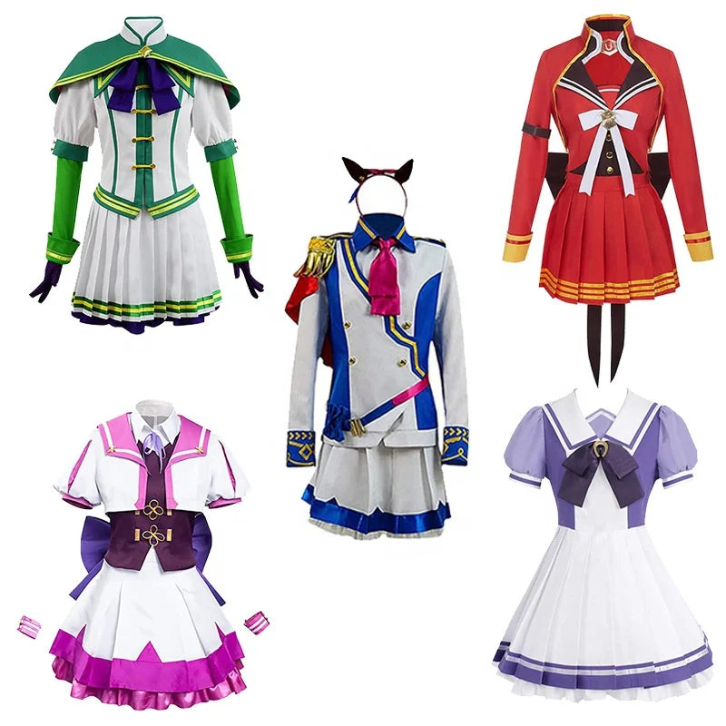 Wholesale Pretty Derby Costume High School Uniform Outfit Lolita Sailor Dress Special Week Anime Cosplay Costumes