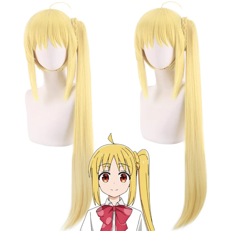 Lonely Rock Iji Hongxia Cosplay Wig Bright Yellow Ponytail Anime Wig