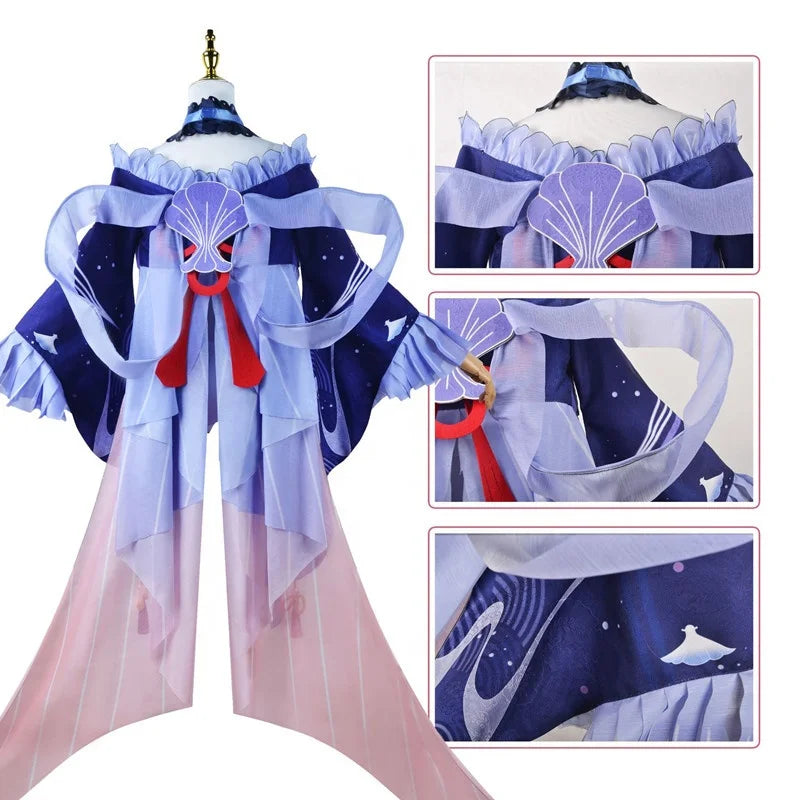 Wholesale Sangonomiya Kokomi Cosplay Costume Genshin Impact Anime Halloween Party Costume Kuwaii Lolita Dress for Girls