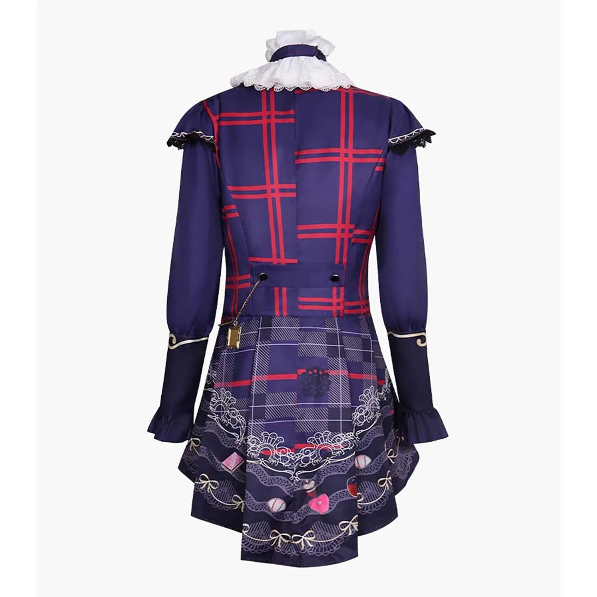 Women Halloween Party Clothing Anime Luka Cosplay Dark Blue Victorian Costume or Pink Wig GAHC-015