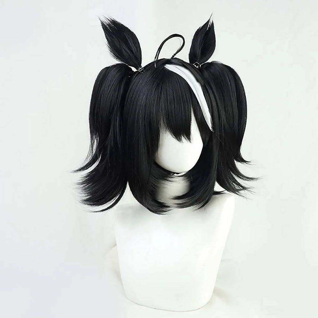 Anime Roleplay Party Pretty Derby Kitasan Cosplay Synthetic Hair Wig with Ponytail Ears GAHC-017