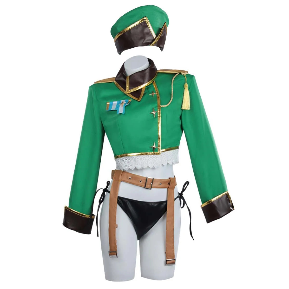Women Anime Cos Kiwi Araga Sexy Green JK Uniform Costume or Wig AOKG-087