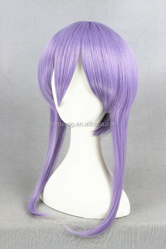 Cheap Wholesale Seraph of the End Anime Wig 40cm Short Light Purple Hiiragi Shinoa Cosplay Wig Synthetic Halloween Party Wig