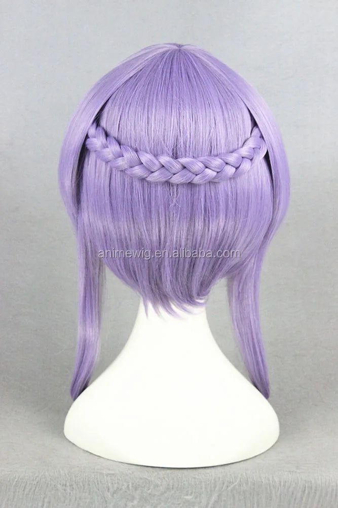 Cheap Wholesale Seraph of the End Anime Wig 40cm Short Light Purple Hiiragi Shinoa Cosplay Wig Synthetic Halloween Party Wig