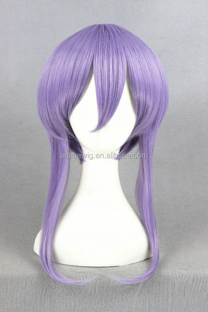 Cheap Wholesale Seraph of the End Anime Wig 40cm Short Light Purple Hiiragi Shinoa Cosplay Wig Synthetic Halloween Party Wig