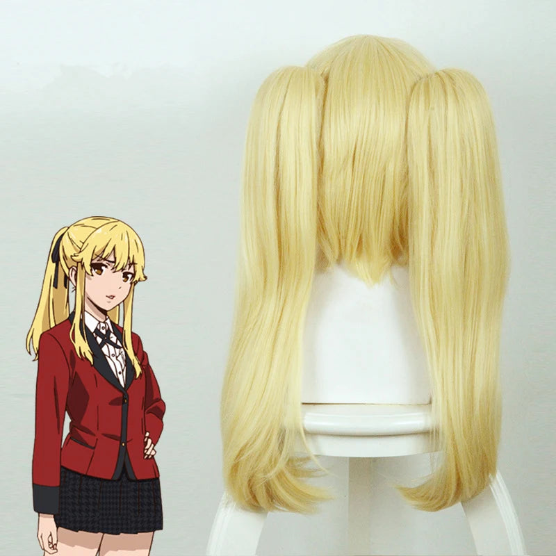 Ainizi Synthetic Braided Shape Japanese Cartoon Kakegurui Series Character of Mary Saotome Cosplay Wig for Girls