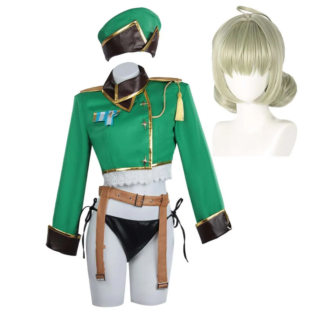 Women Anime Cos Kiwi Araga Sexy Green JK Uniform Costume or Wig AOKG-087