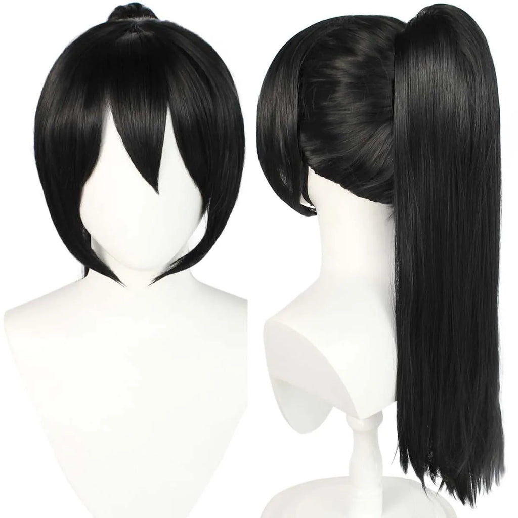 Halloween Party Game Yandere Simulator Cosplay Ayano Aishi Black Straight Long Ponytail Wig for Women GAHC-013