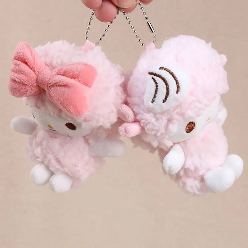 Pink Little Sheep Pendant Internet Celebrant New Style PP Cotton Filled Plush Doll Schoolbag Hanging Toy Keychain Gift
