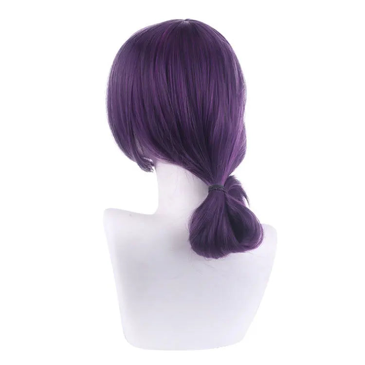 Ainizi 35cm Straight Synthetic Heat Resistant Brown Purple Character of Reze Cosplay Wigs From Chainsaw Man