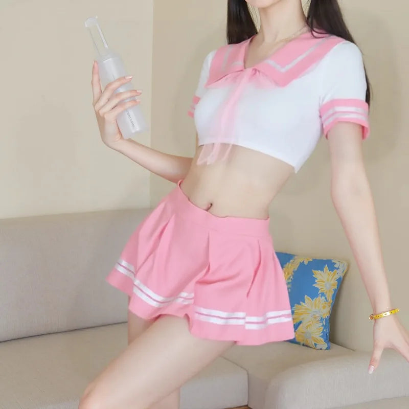 Romantic Campus JK Sexy and Passionate Seductive Set Couple Bed Teasing Romantic Uniform
