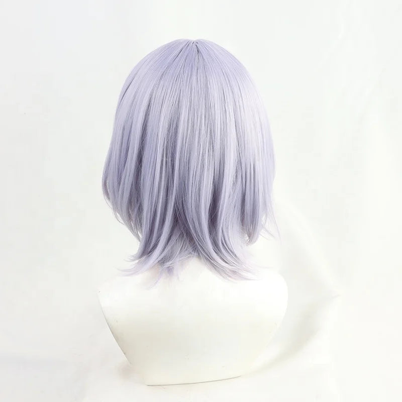 Wholesale 35cm Short Light Purple Noelle Wig Cosplay Genshin Impact Anime Peluca Synthetic Heat Resistant Hair Wigs