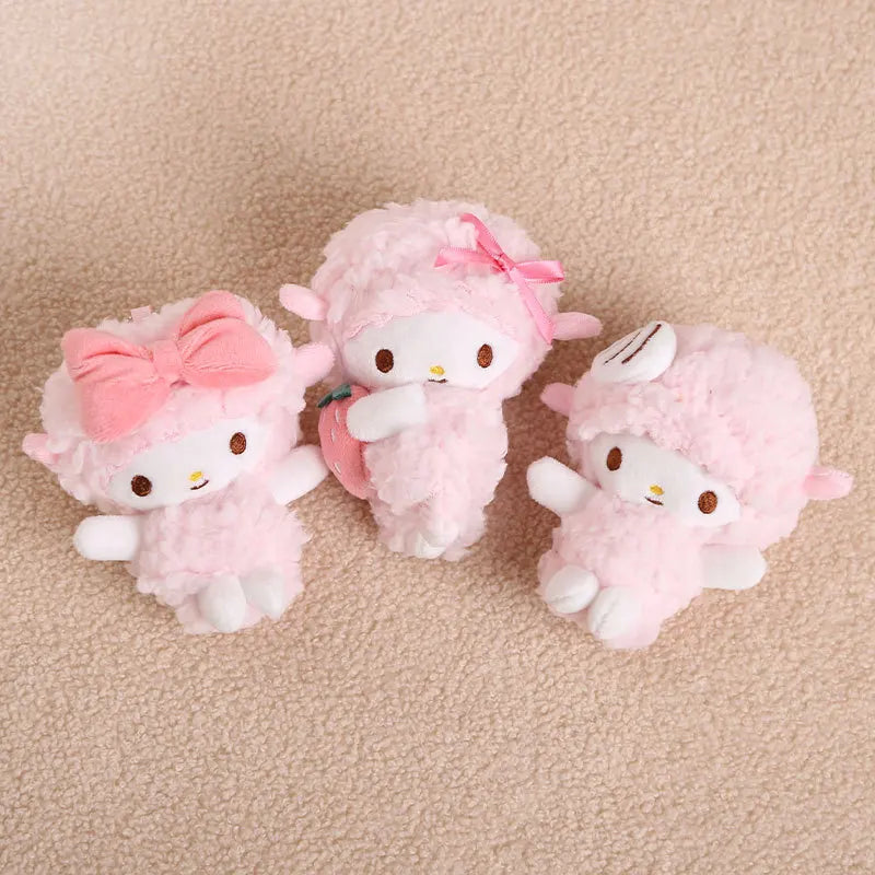 Pink Little Sheep Pendant Internet Celebrant New Style PP Cotton Filled Plush Doll Schoolbag Hanging Toy Keychain Gift