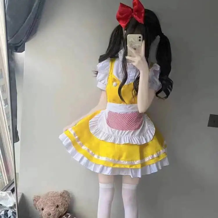 Yellow Chicken  Cosplay Cute Style Dress Skirt Maid Dress Party Stage Anime Maid Dress