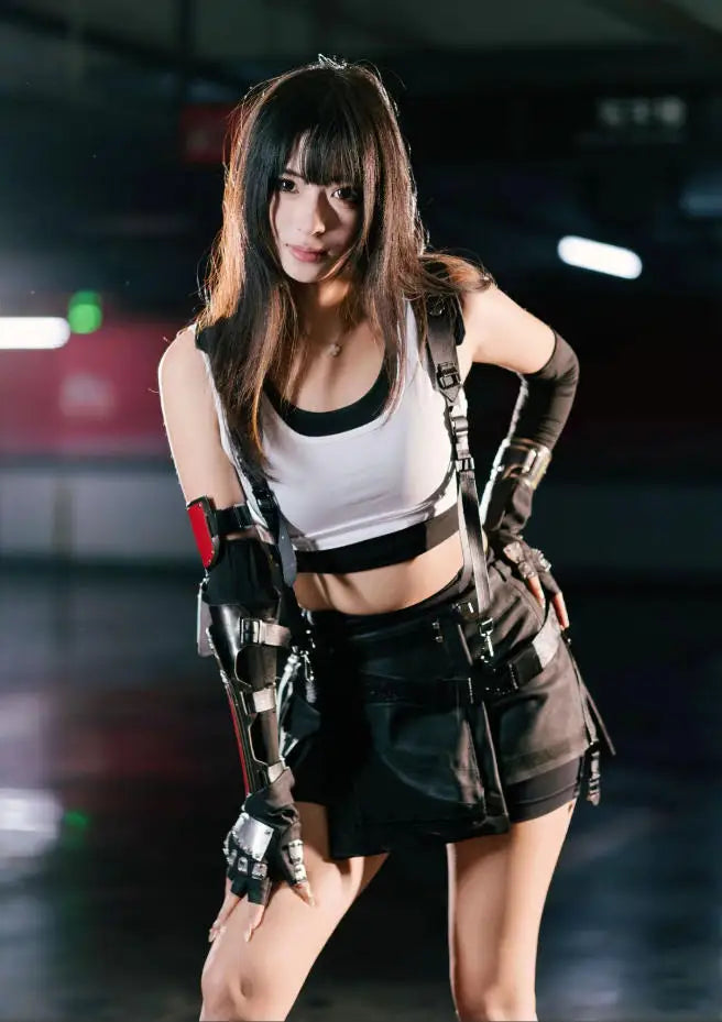 Women's Game Cosplay Costume, Final Fantasy VII Remake Full Set Outfit Sexy Dress for Halloween Carnival Party&Stag AL045-W