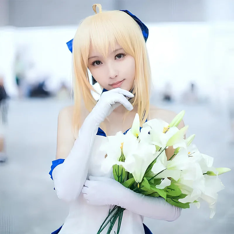 Sebaliri Women Cosplay Costume Dress Polyester Character Outfit Blue White Uniform Style for Anime Event Performance